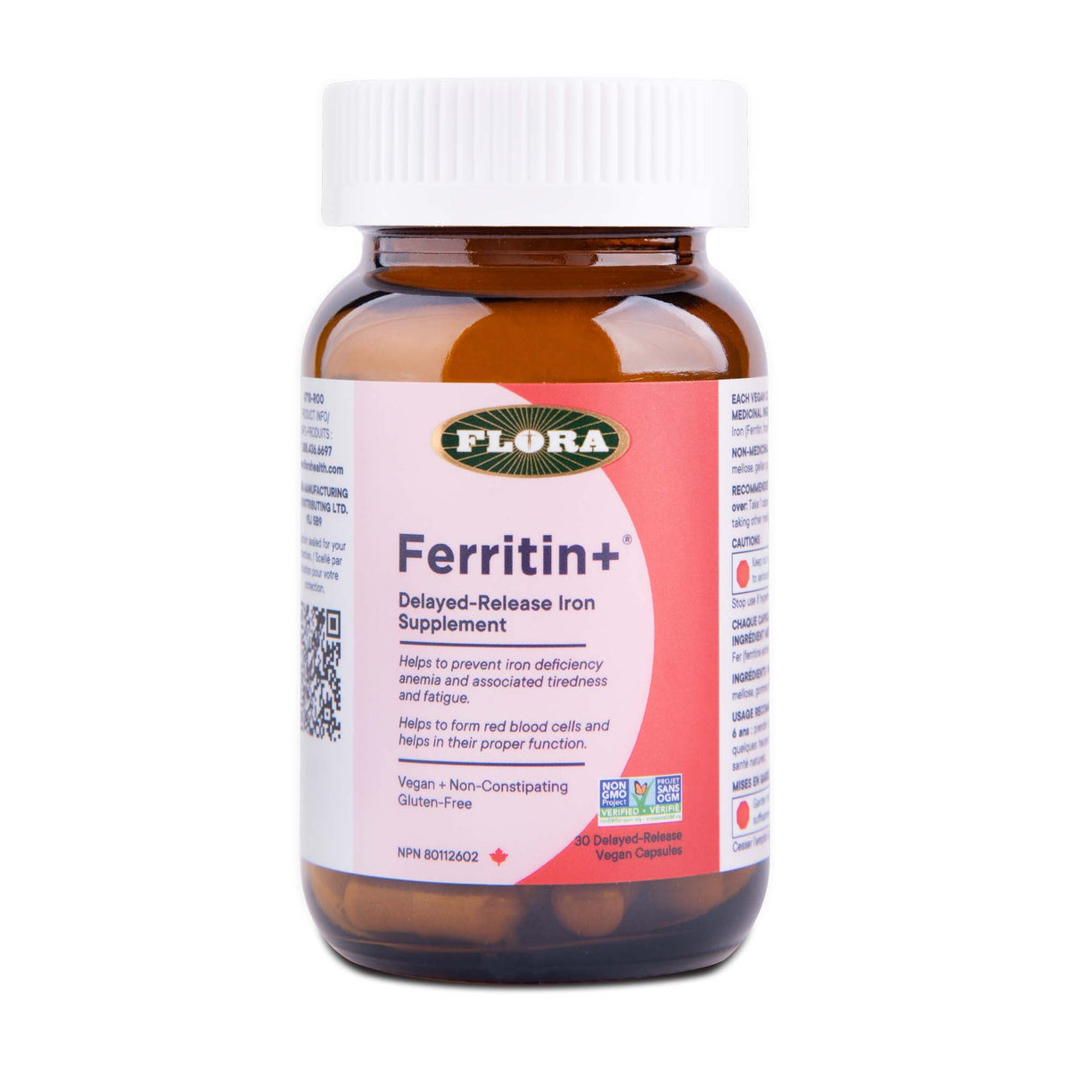 Ferritin+® Delayed-Release Iron Supplement – 30 caps (Bottle)