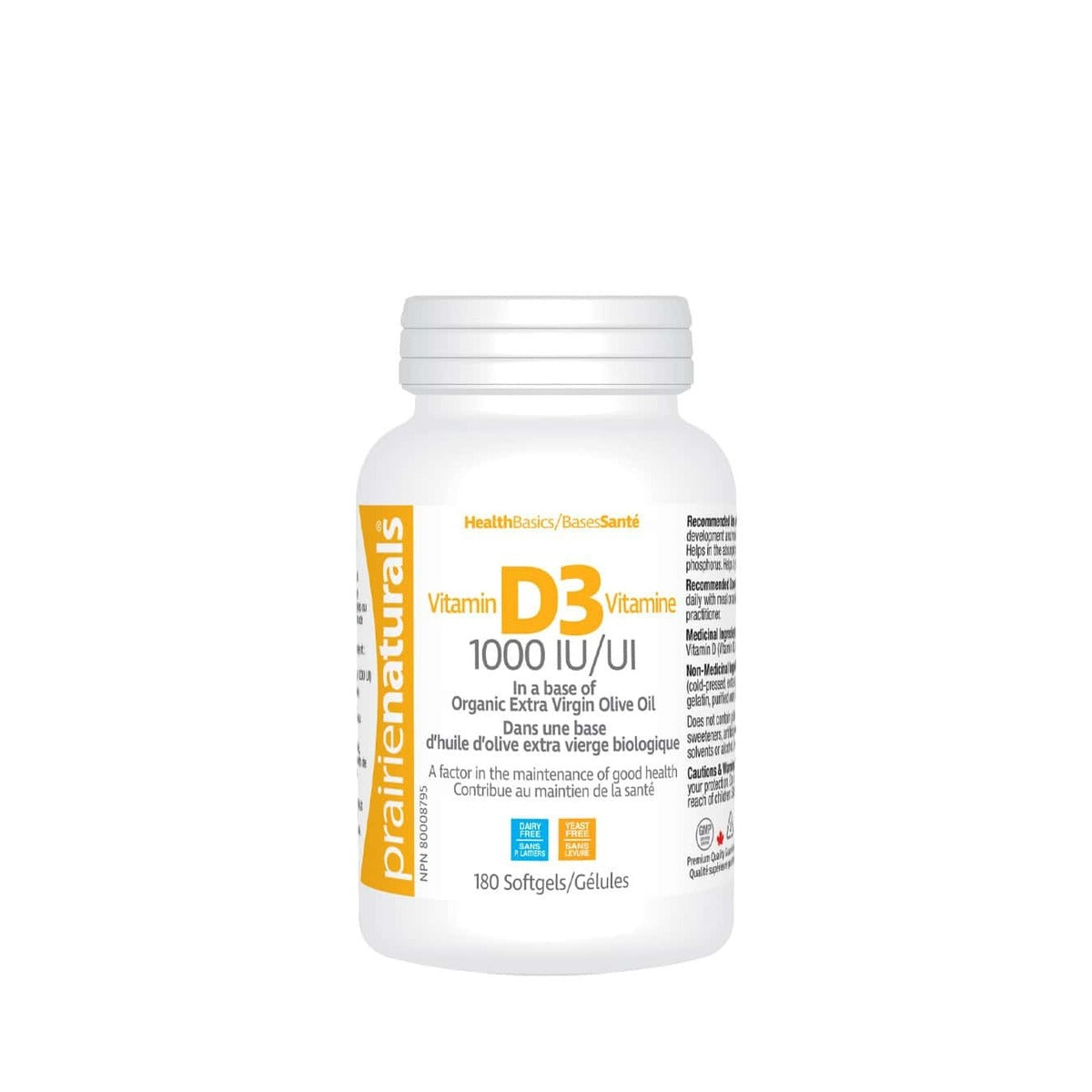 Prairie Naturals Vitamin D3 1000 IU 500 Softgels