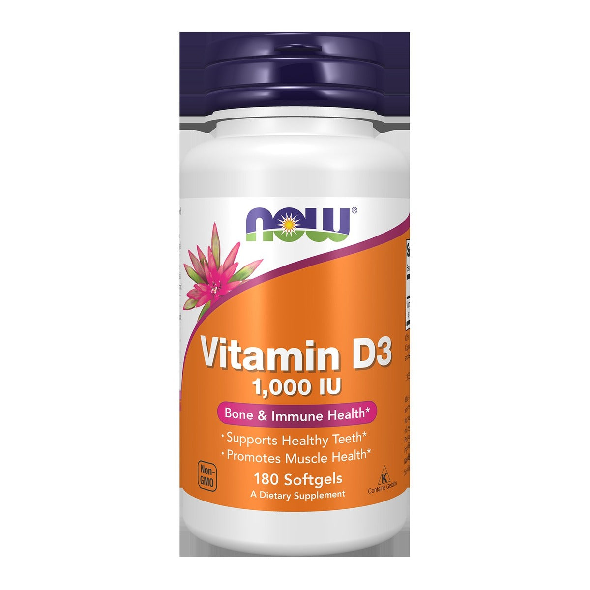 NOW Vitamin D3 1000 IU 180 Softgels