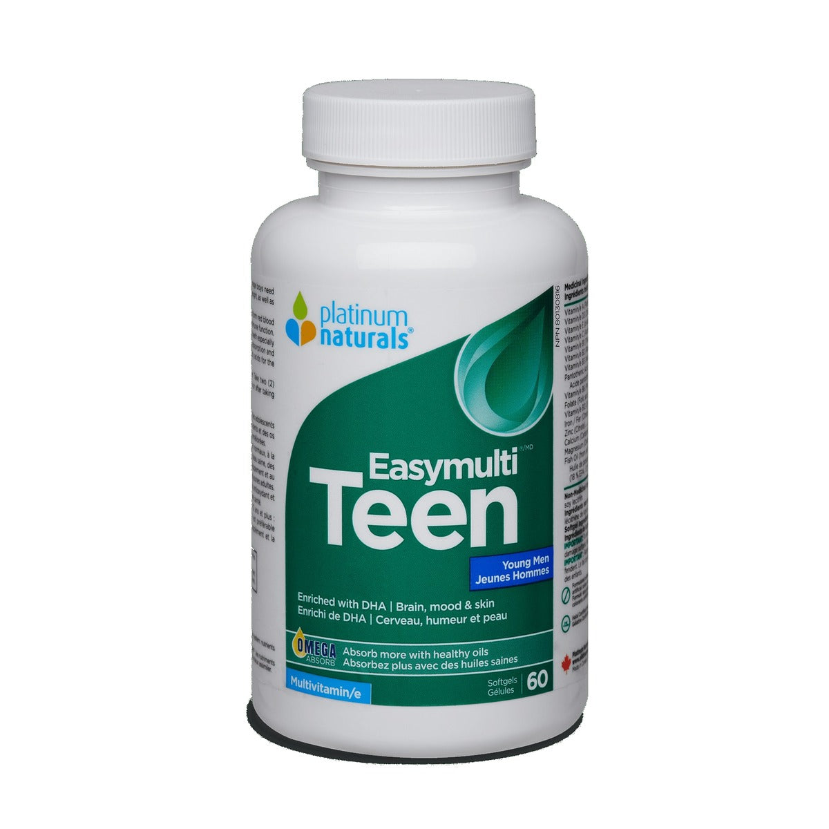 Platinum Naturals Easymulti Teen Young Men 60 Softgels