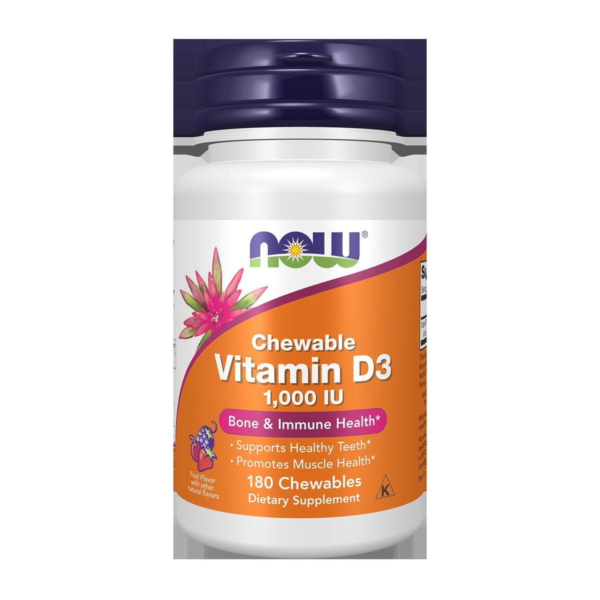 NOW Vitamin D3 1000 IU 180 Chewable Tablets