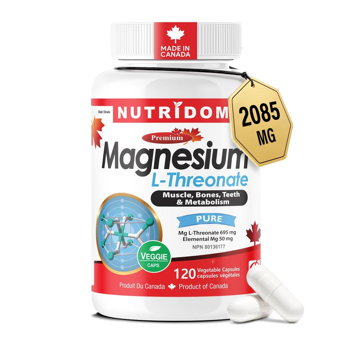 Nutridom Magnesium L-Threonate 120 Capsules