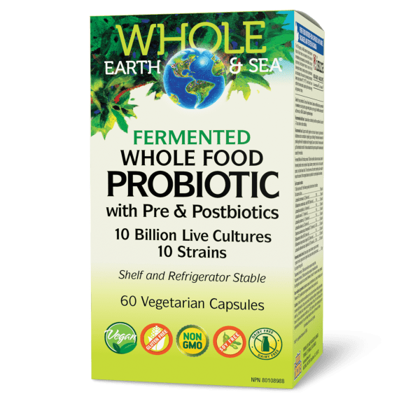 Whole Earth & Sea Fermented Whole Food Probiotic 10 Billion 60 Vegetarian Capsules