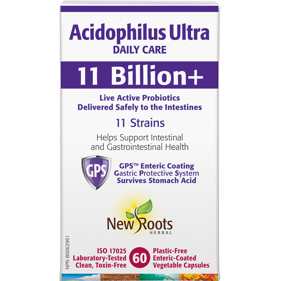 New Roots Herbal Acidophilus Ultra 11 Billion+ 60 Vegetable Capsules product package