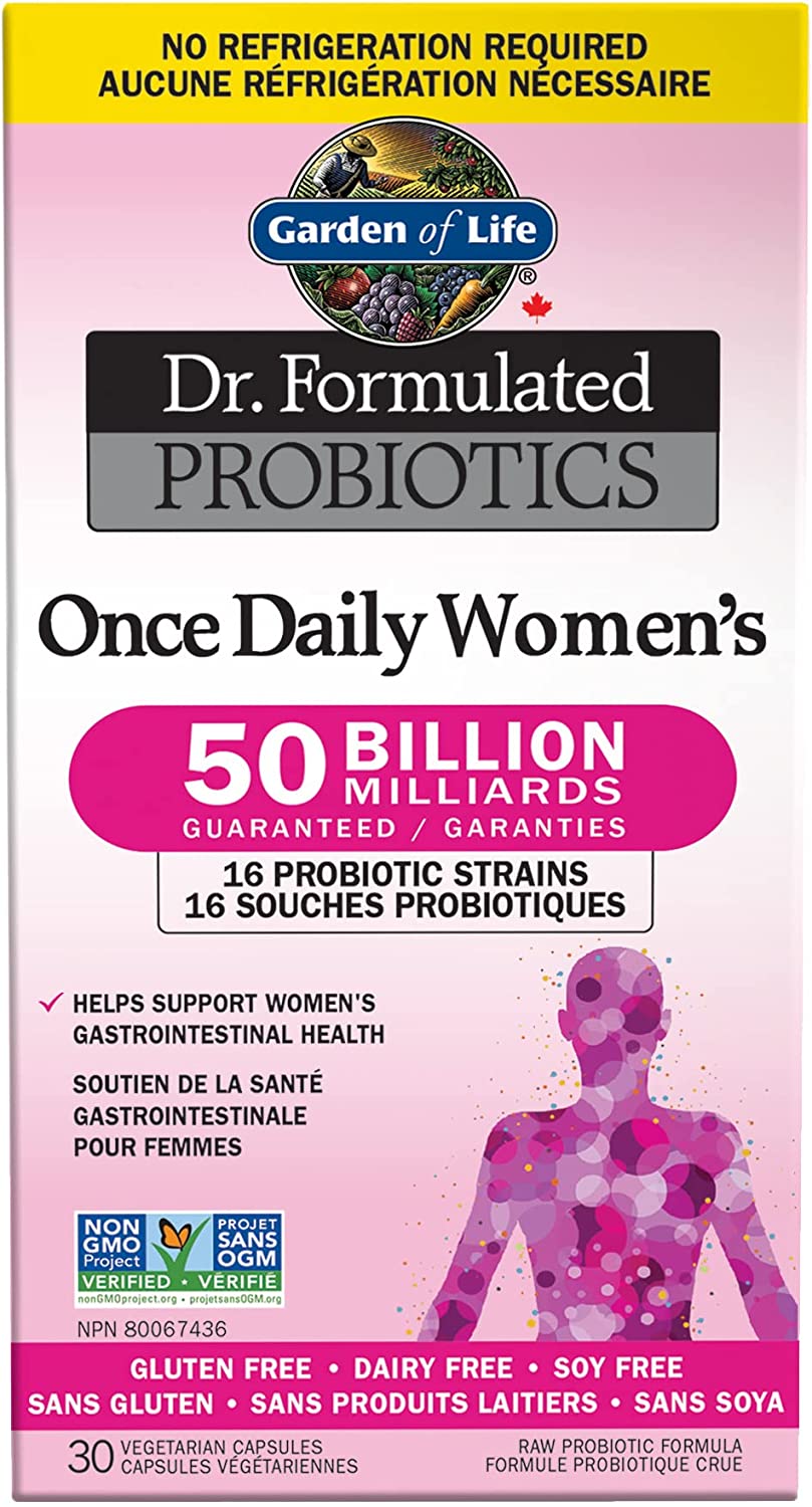 Garden of Life Dr. Formulated Probiotics Once Daily Women’s 50 Billion 30 Vegetarian Capsules product package