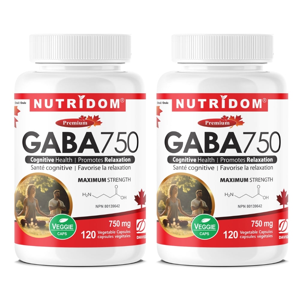 Nutridom GABA 750 mg 90 Vegan Capsules product package