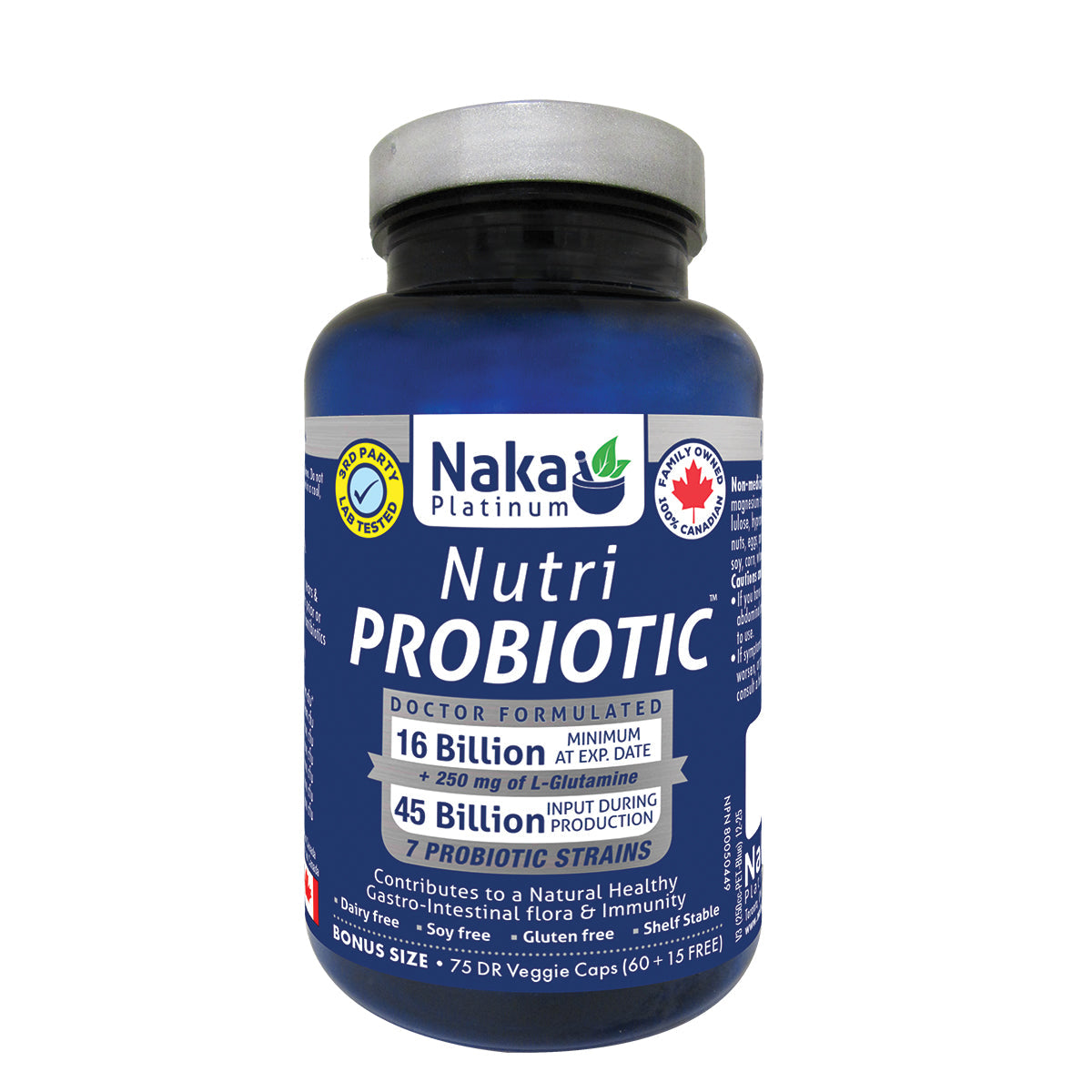 (Bonus Size) Platinum Nutri Probiotic - 75 DR vcaps – 75 DR vcaps