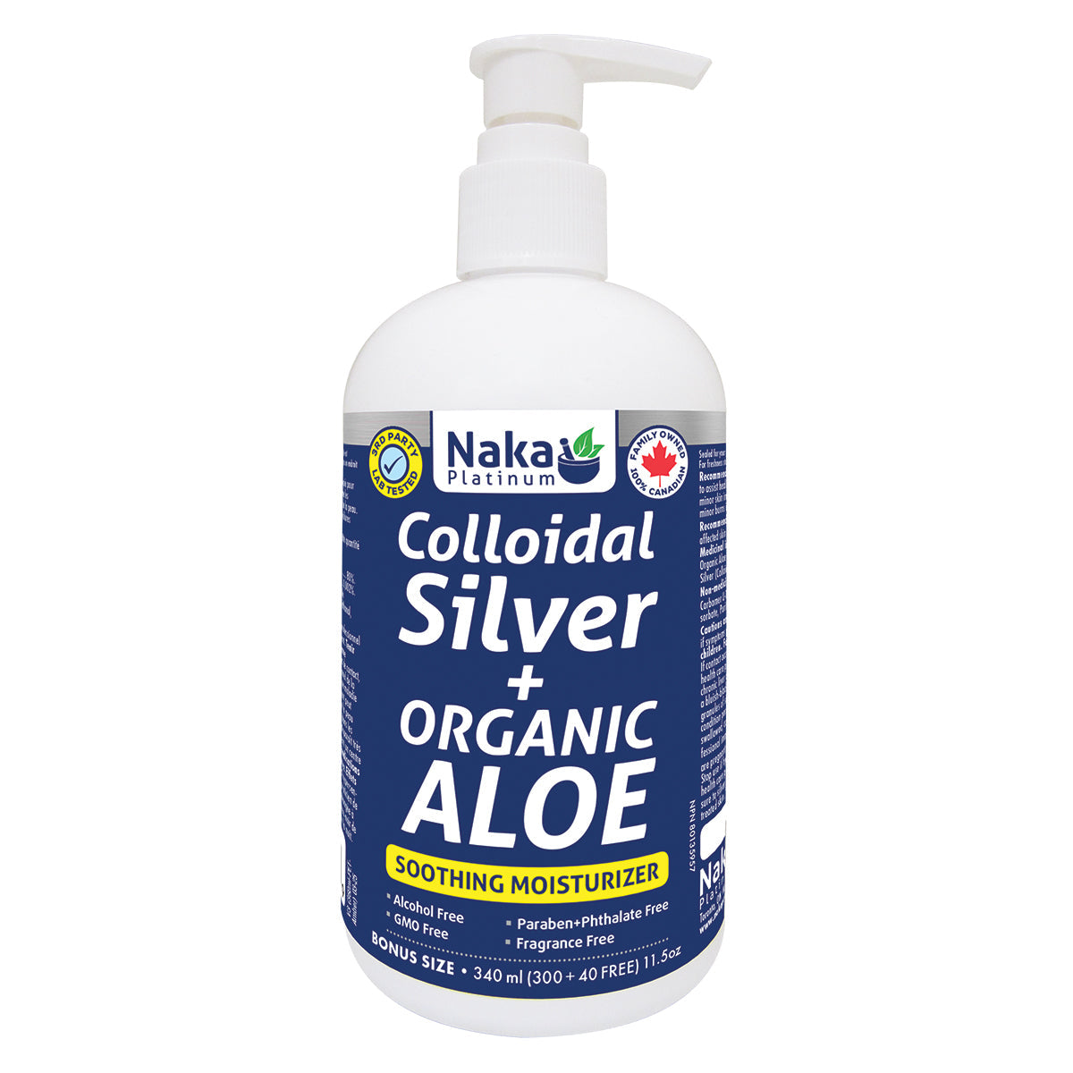 (Bonus Size) Platinum Colloidal Silver + Organic Aloe Gel - 340ml