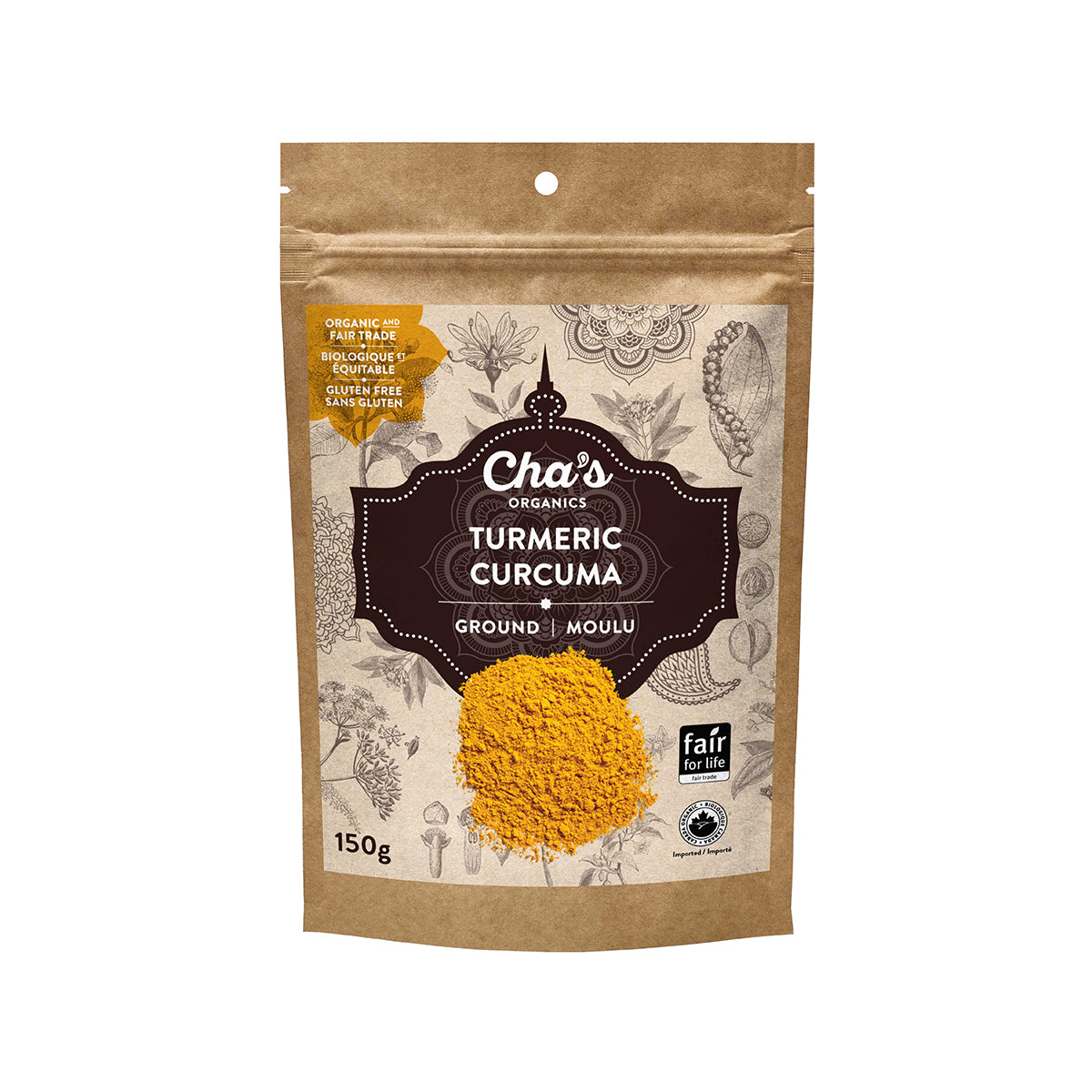 Cha's Organics Ground Turmeric 150 g