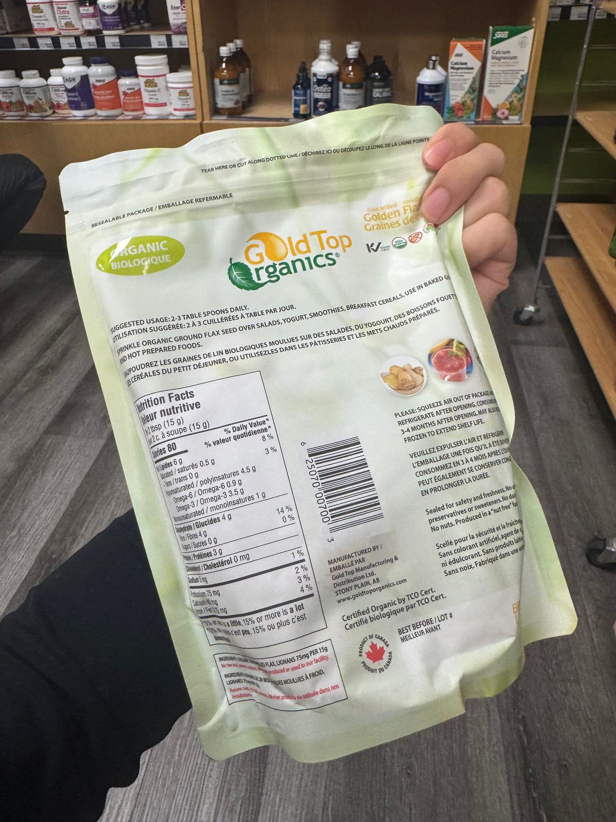 Gold Top Organics Cold-Milled Golden Flax Seeds 454 g