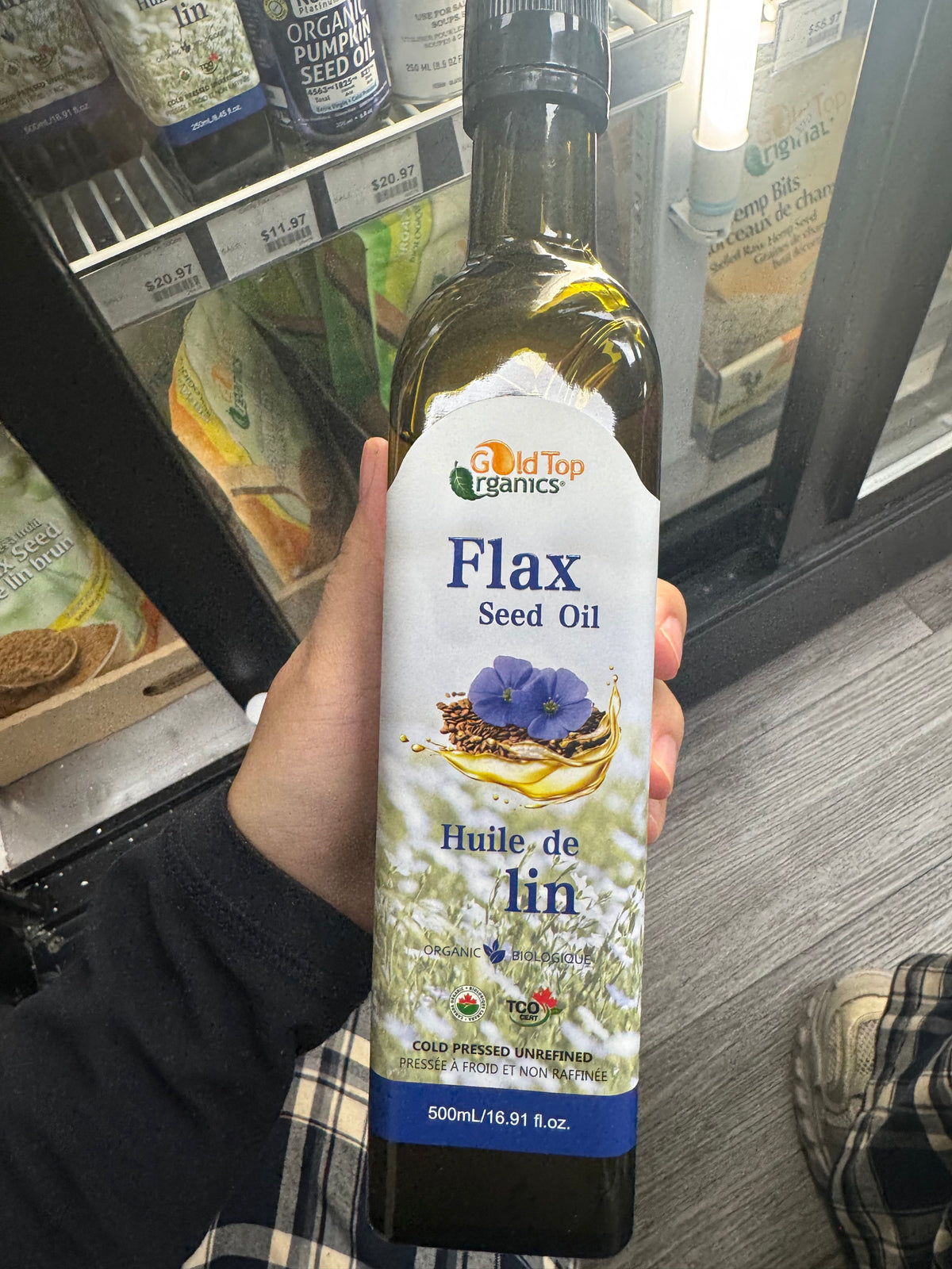 Gold Top Organics Organic Cold-Pressed Flax Seed Oil 500 mL