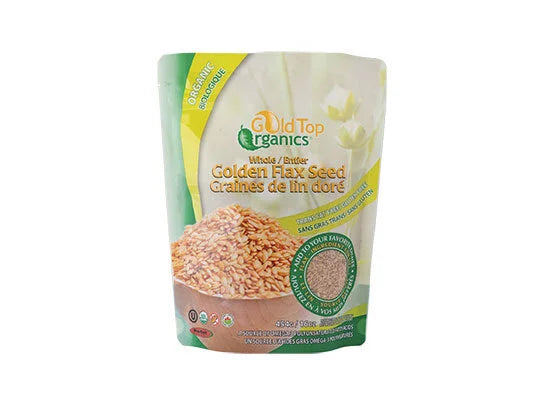 Gold Top Organics Whole Golden Flax Seeds 454 g package