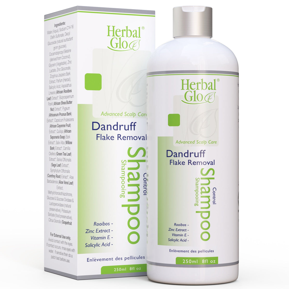 Herbal Glo Advanced Dandruff Flakes Removal Shampoo 250 mL bottle