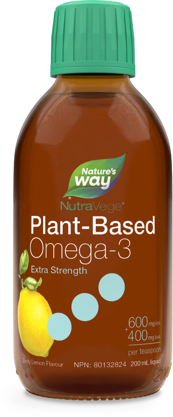NutraVege™ Omega-3, Plant Based, Extra Strength, Lemon / 6.8 fl oz (200 ml)