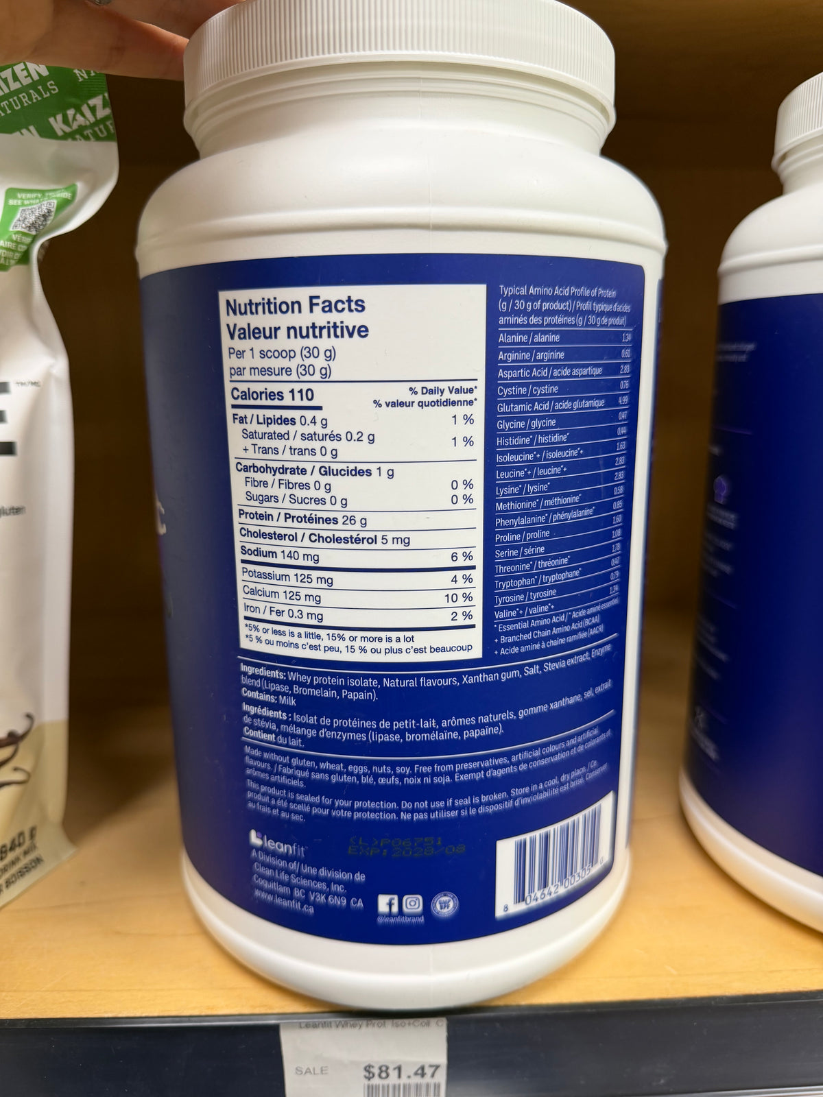 LEANFIT Sport Whey Protein Isolate Vanilla 870 g