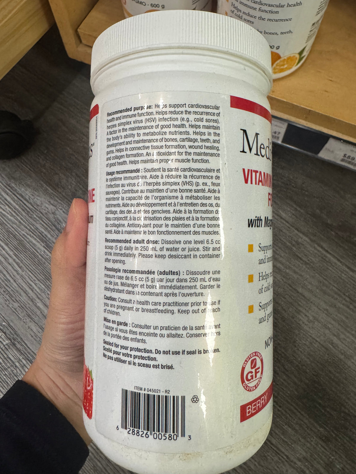 Medi-C Plus Vitamin C and L-Lysine with Magnesium Ascorbate Berry 600 g