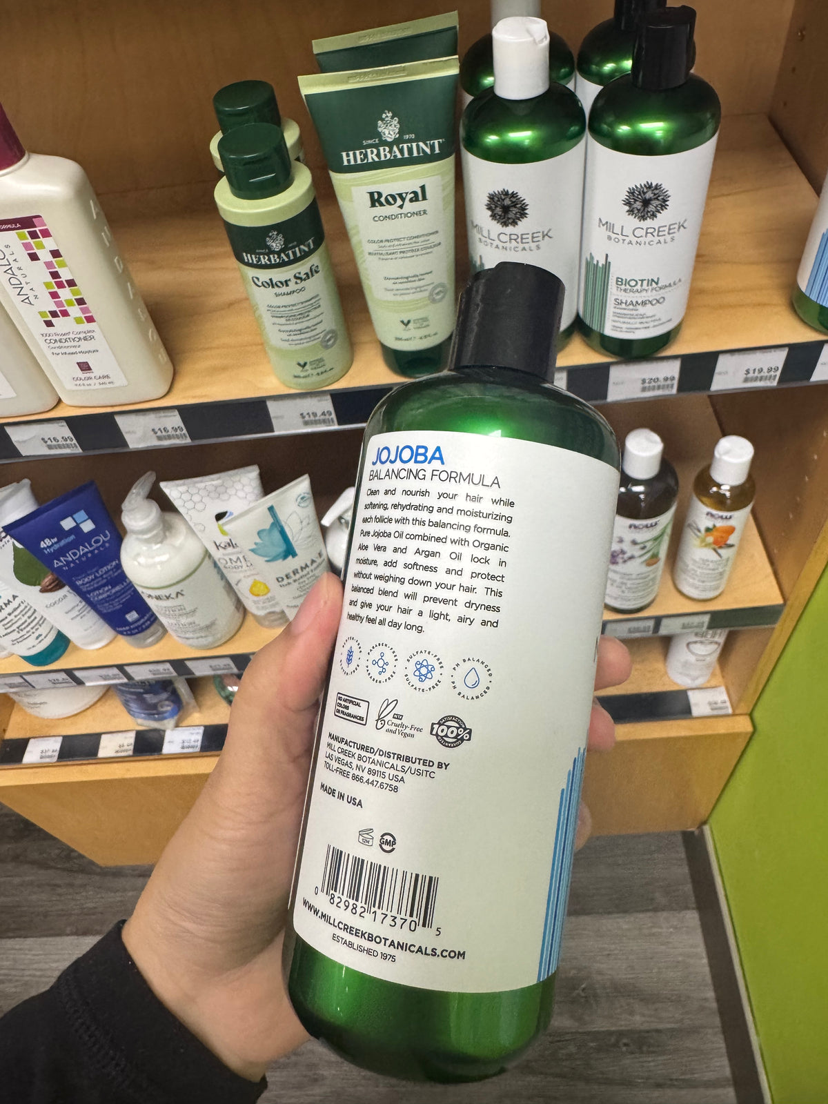 Mill Creek Botanicals Jojoba Shampoo 414 mL front package