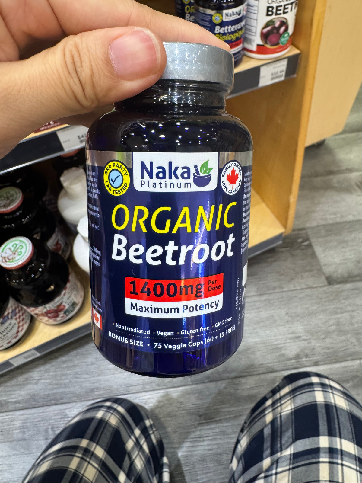 Naka Platinum Organic Beetroot 1400 mg 75 Veggie Capsules