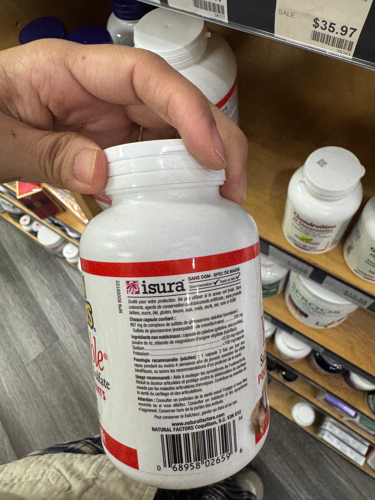 Natural Factors FlexAble Glucosamine Sulfate 500 mg 180 Capsules