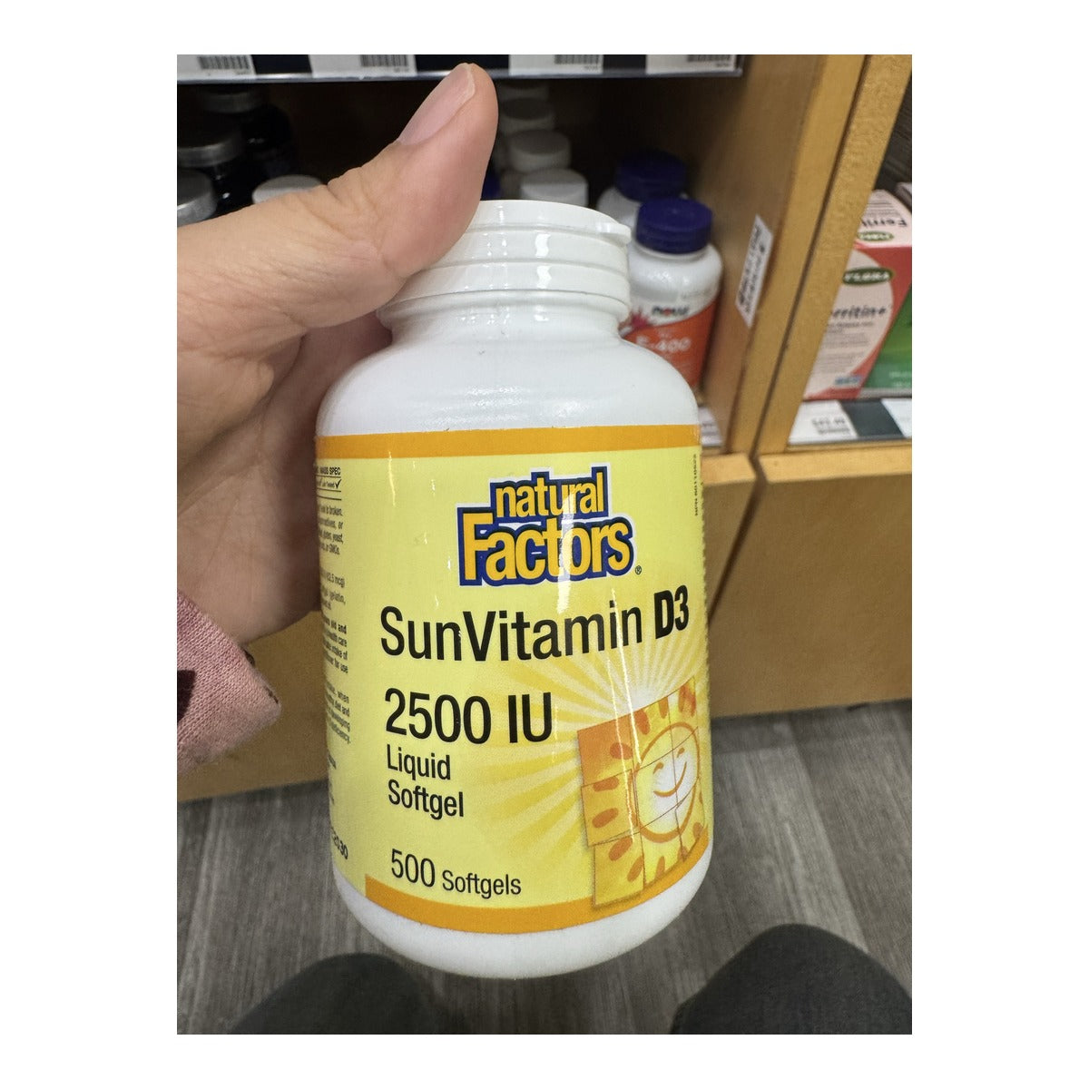 Natural Factors SunVitamin D3 2500 IU 500 Softgels
