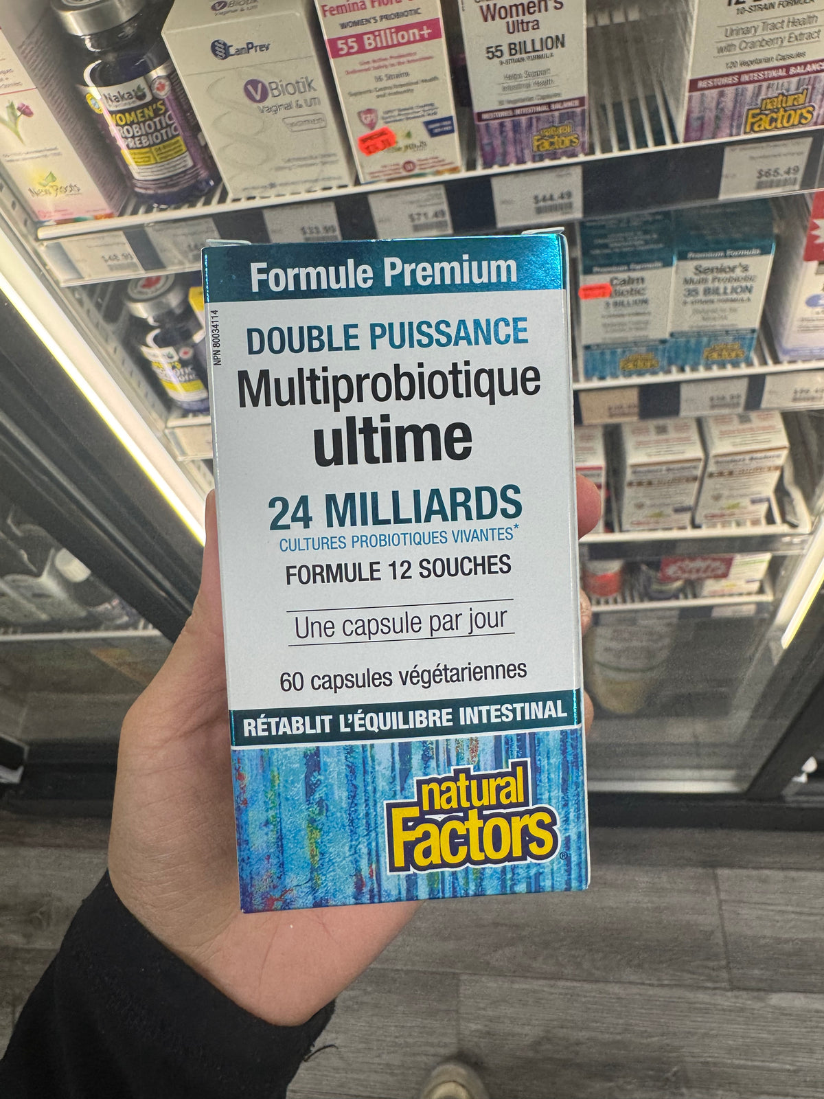 Natural Factors Ultimate Multi Probiotic Double Strength 24 Billion 60 Vegetarian Capsules