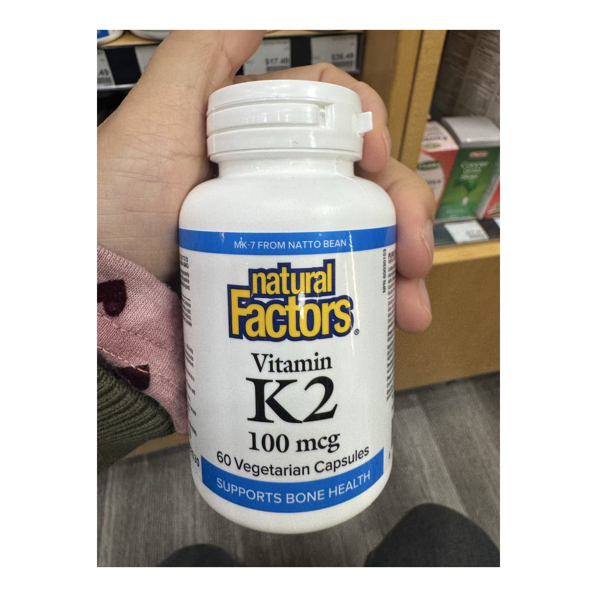 Natural Factors Vitamin K2 100 mcg 60 Vegetarian Capsules