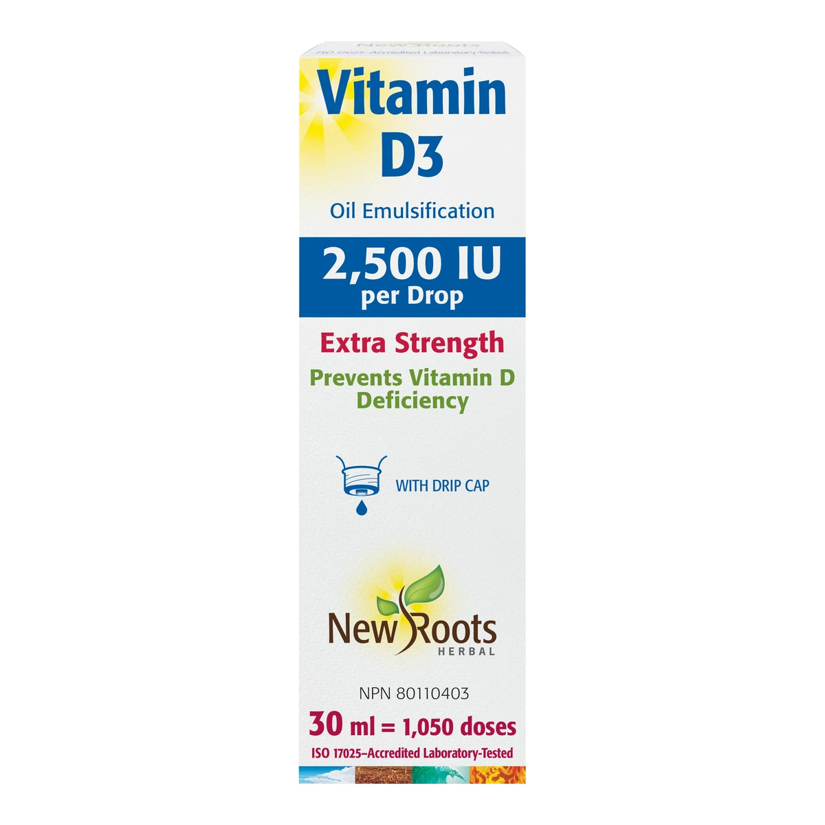 New Roots Herbal Vitamin D3 2500 IU Drops 30 mL