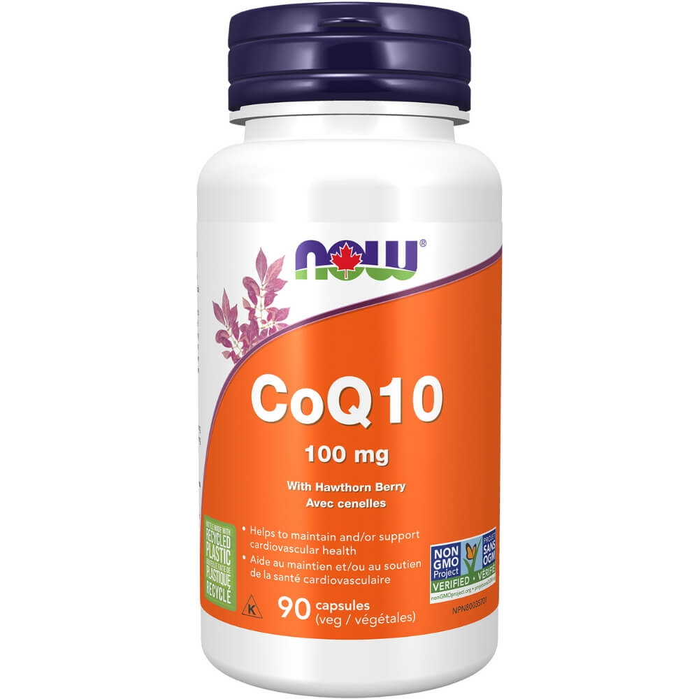NOW CoQ10 100 mg with Hawthorn 90 Veg Capsules