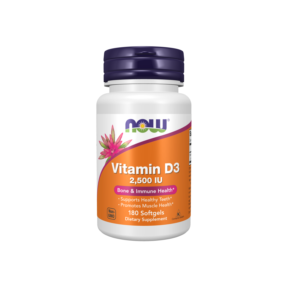NOW Vitamin D3 2500 IU 180 Softgels