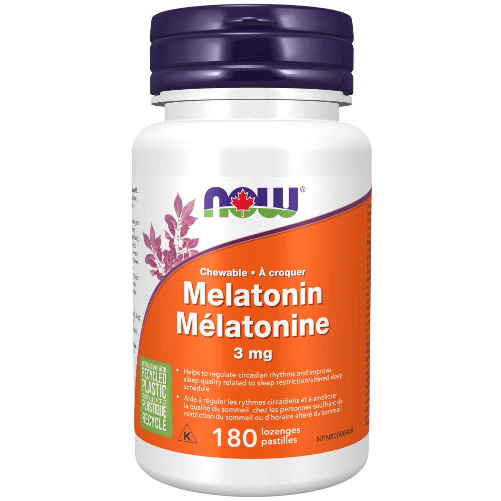 NOW Melatonin 3 mg Peppermint 180 Chewable Lozenges