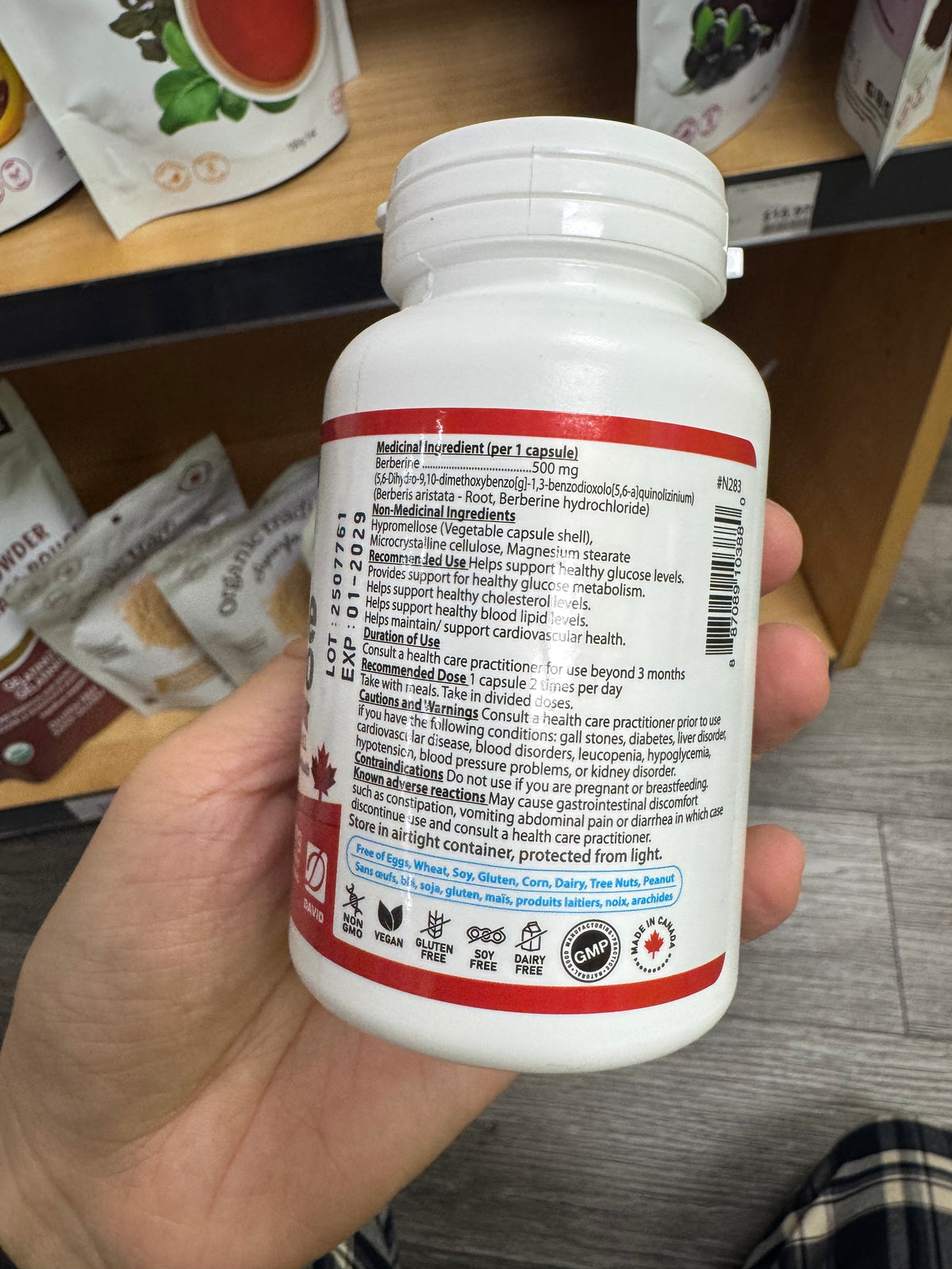 Nutridom Berberine HCl 500 mg 60 Vegan Capsules