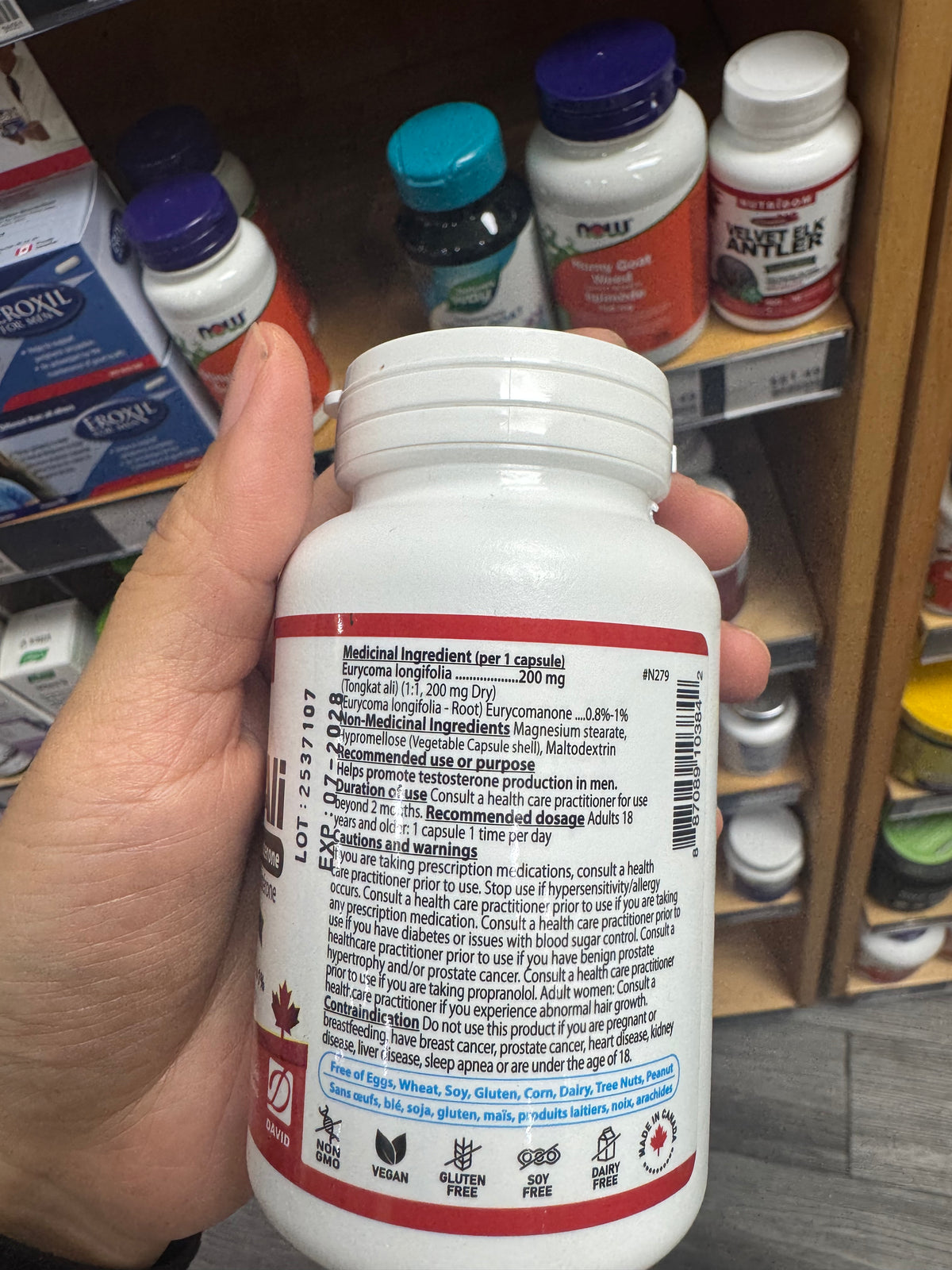 Nutridom Tongkat Ali 200 mg 0.8–1% Eurycomanone 60 Vegan Capsules