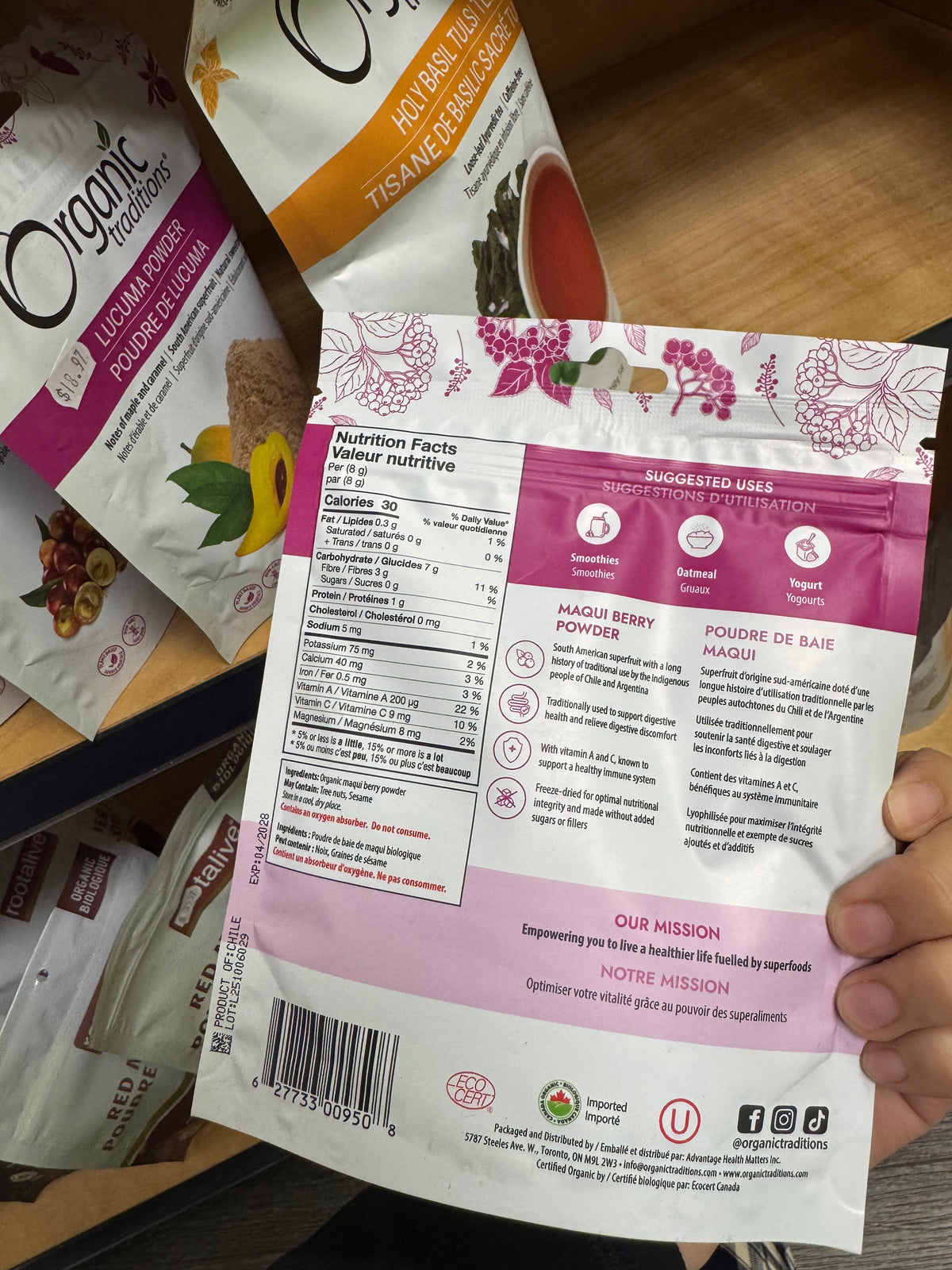 Organic Traditions Freeze-Dried Maqui Berry Powder 100 g package