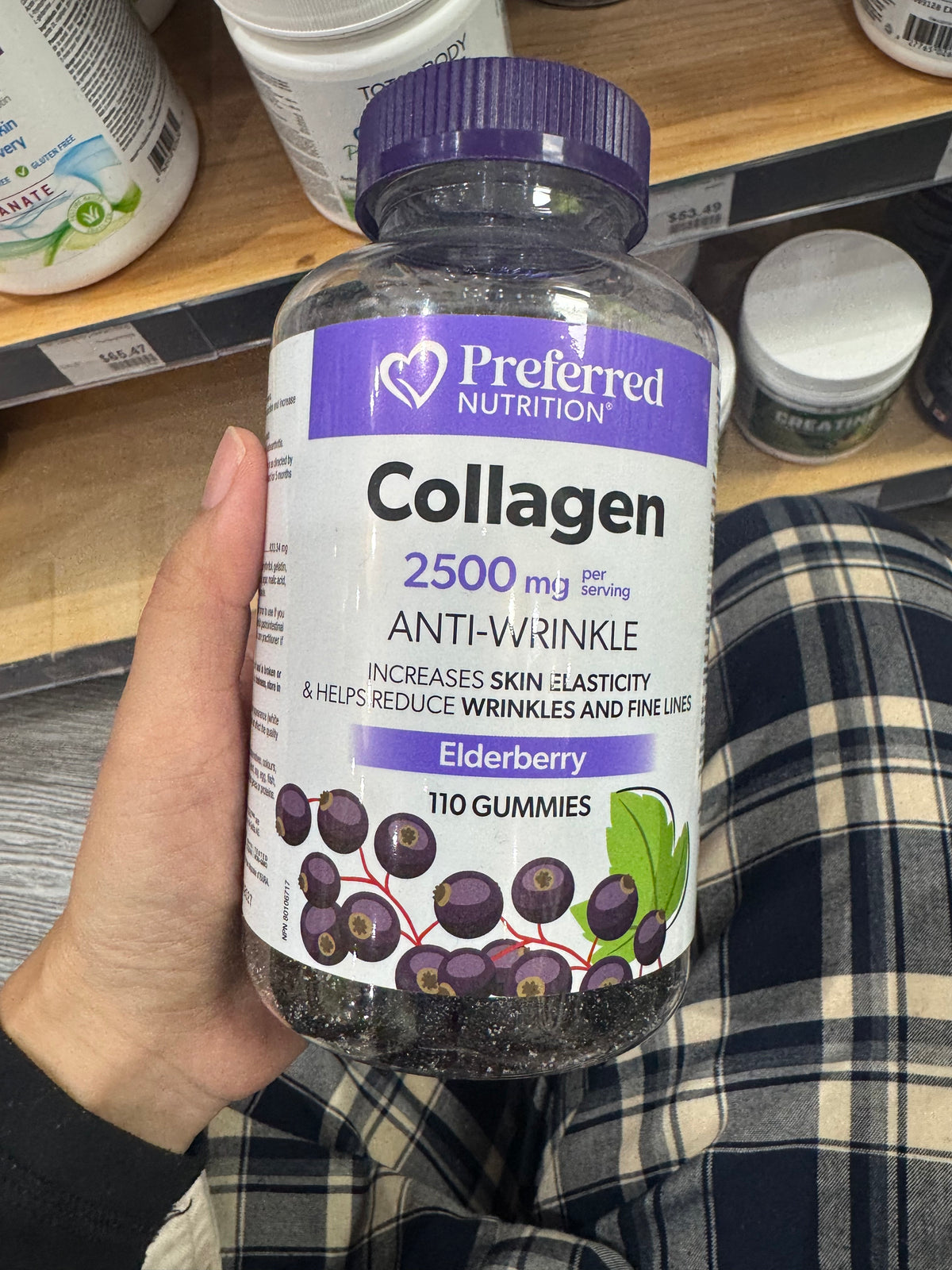 Preferred Nutrition Collagen 2500 mg Elderberry 110 gummies