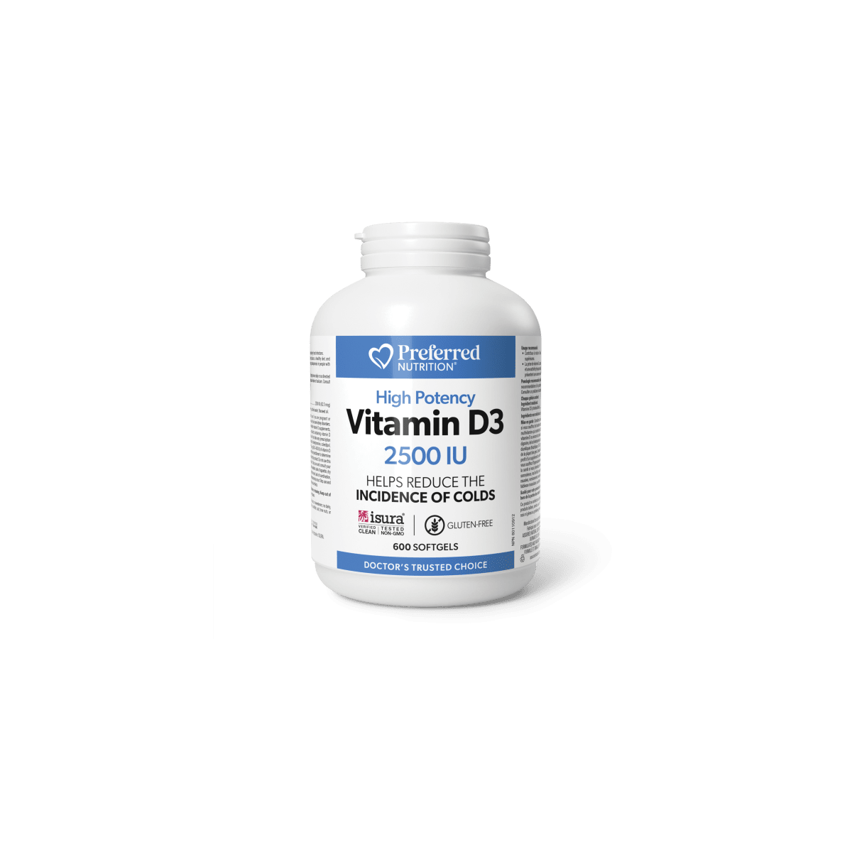 Preferred Nutrition Vitamin D3 2500 IU 600 Softgels