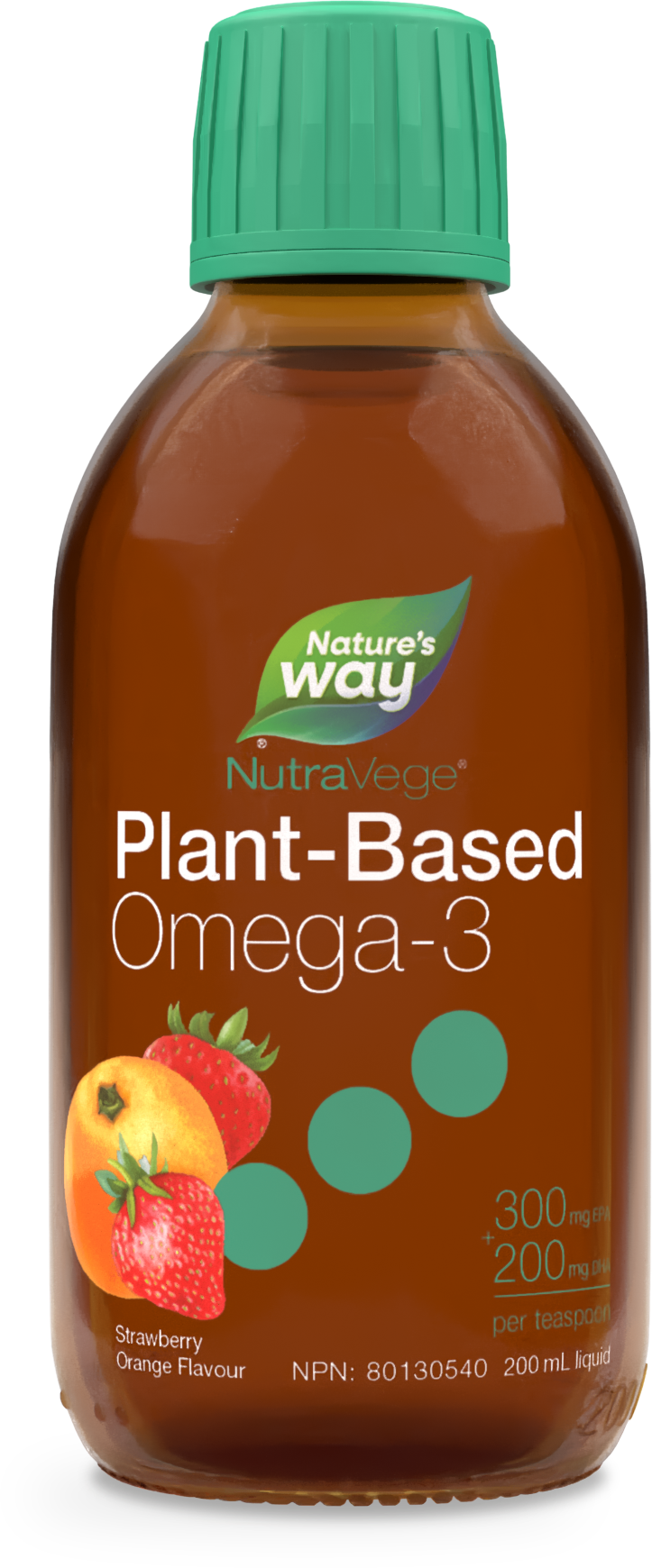 NutraVege™ Omega-3, Plant Based, Strawberry Orange / 6.8 fl oz (200 ml)